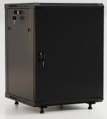 Шкаф TWB-0645-SR-RAL9004 металлическая передняя дверь с замком, две боковые панели, цвет черный (RAL 9004) (разобранный) Hyperline
