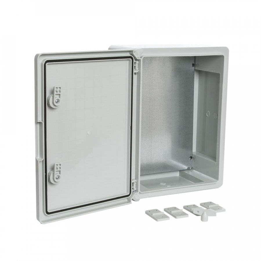 Корпус пластиковый с монтажной панелью ЩМП IP65 серая дверь 400х300х170 (PR08.26482) Промрукав