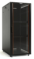 Шкаф TTB-4288-AS-RAL9004 телекоммуникационный 42U (2055x800х800), дверь стекло, 2 вертикальных кабельных организатора, черный Hyperline