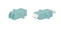 Адаптер FA-P11Z-DLC/DLC-N/WH-AQ LC-LC, MM (OM3), duplex, корпус пластиковый, голубой (aqua), белые колпачки Hyperline
