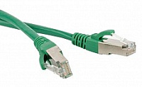Патч-корд PC-LPM-STP-RJ45-RJ45-C5e-1M-LSZH-GN экранированный,  (100% Fluke Component Tested),  1 м, зеленый Hyperline